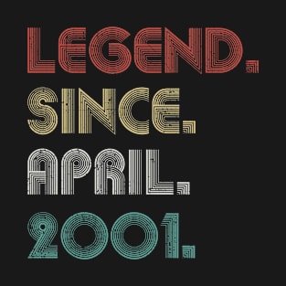 22 Years Old Vintage Legend Since April 2001 22th T-Shirt