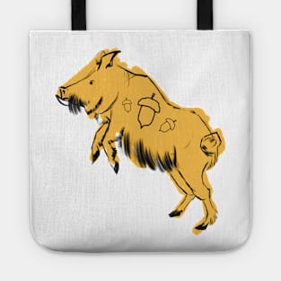 drawing of a wild boar Tote