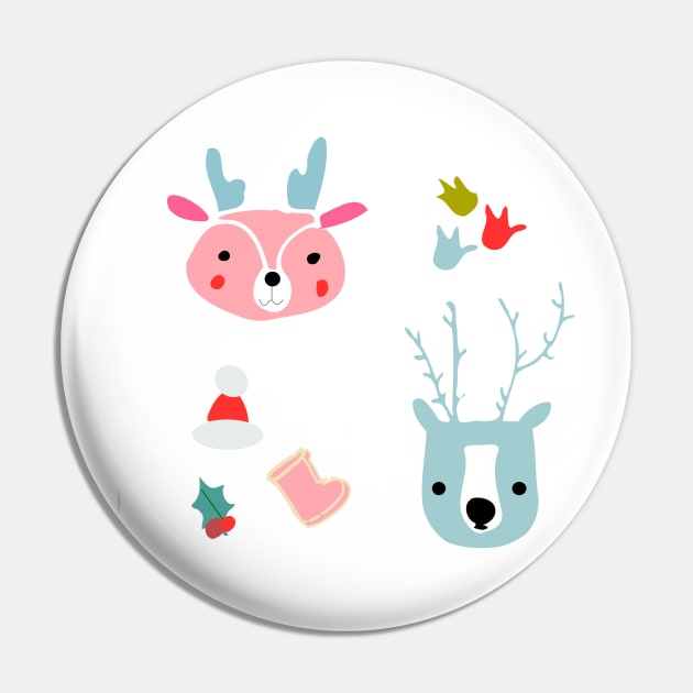 cute deer and reindeer Pin by bruxamagica