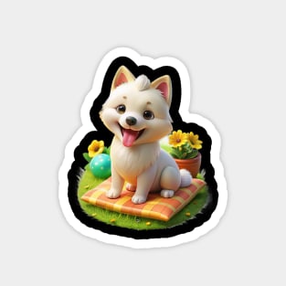 Cute Maltese Pomeranian Mix Adorable Maltipom Dog Graphic Magnet