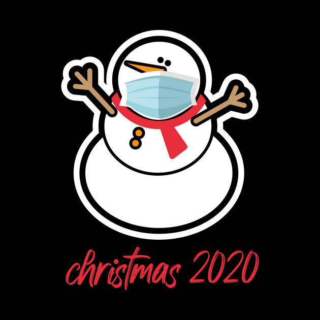 christmas 2020 Funny Snowman Wearing A Mask by MerchSpot