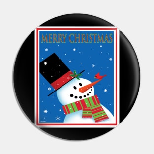 Snowman and Cardinal Pin