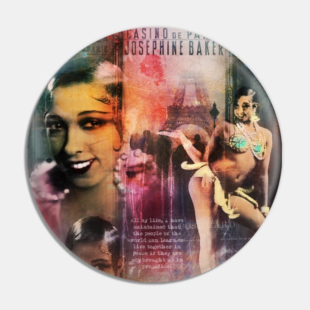 Collage Art Josephine Baker Pin by Floral Your Life!