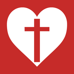 Cross in heart, Christian designs T-Shirt