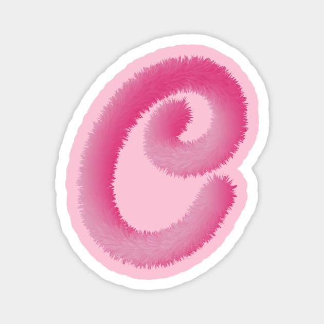 C Pink Animal Initials Magnet by desingmari