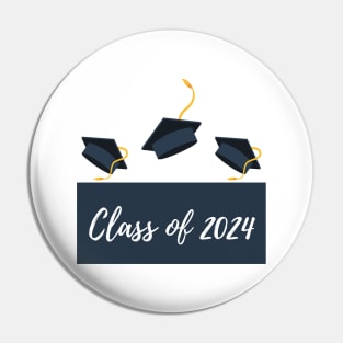 Class Of 2024. 2024 Design for Class Of/ Senior/ Graduation. Navy Pin