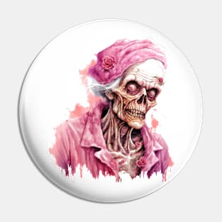 Pink Halloween Zombie Pin