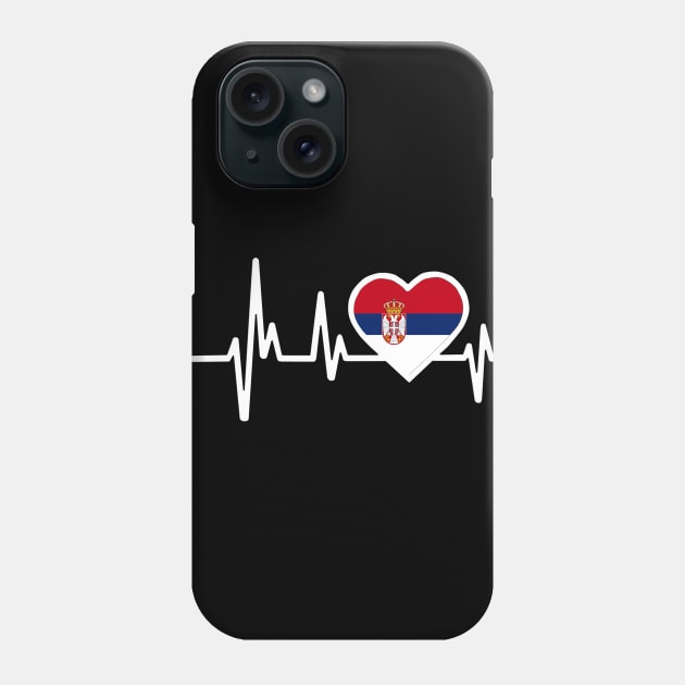 Serbia Heartbeat Flag Phone Case by Dojaja