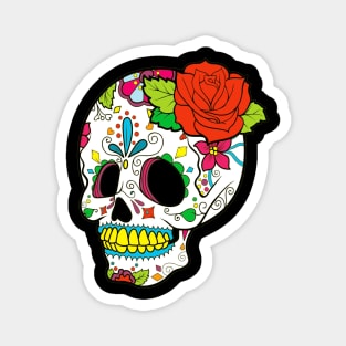 skull decorated by hand for the day of the dead Magnet