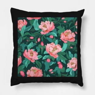 Green FLoral Print Pillow