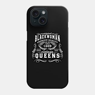 Black Woman Queens vintage whiskey print Phone Case