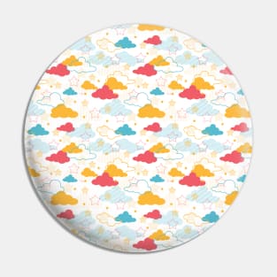 Colorful Retro Starry Sky Art Pattern Pin