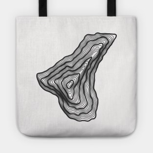 Contour map of Mount Everest White and Black Color Tote