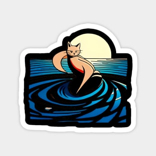 Cat in the sea Magnet