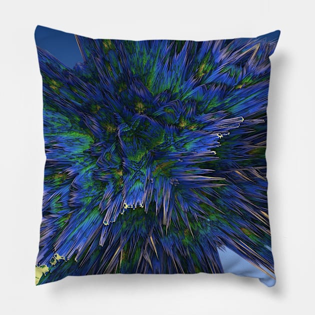 Fractal crystal shards Pillow by DsyfaITArt