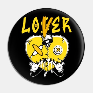 Loser Lover Drip Heart Yellow funny Pin