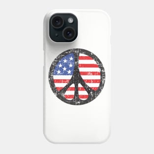 Peace Sign Circle with Flag Background Phone Case