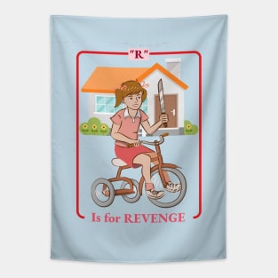 Funny Retro "R Is For Revenge" Parody Tapestry