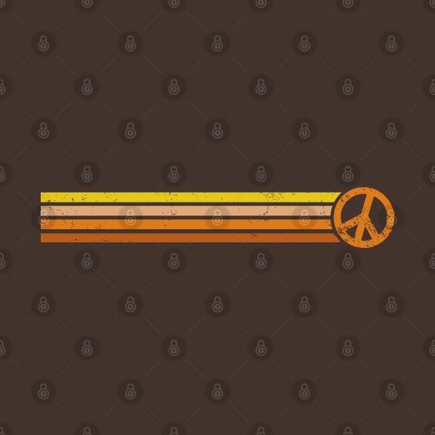 RETRO PEACE STRIPES - 70s Sunset by Jitterfly