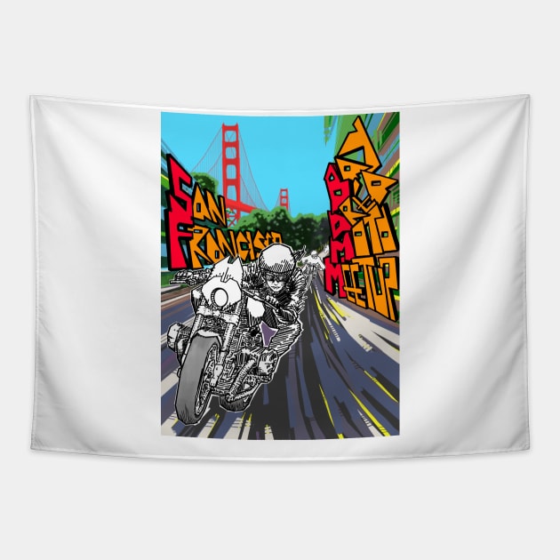 San Francisco Bay Area Moto Meetup Tapestry by kees1117