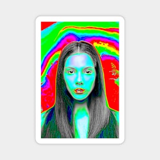 Glitch Girl Glitch Art Magnet