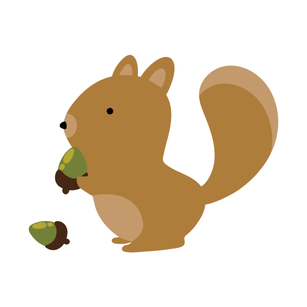 Cute Squirrel Eats Acorn by Anicue