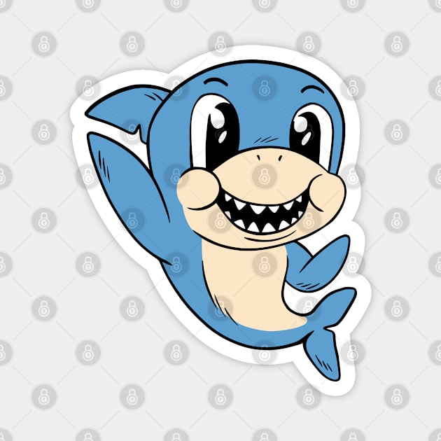 Cute Baby Shark Magnet by OnepixArt