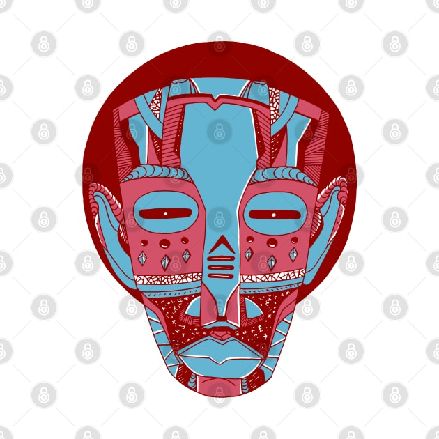 Pastel Tones African Mask No 3 by kenallouis