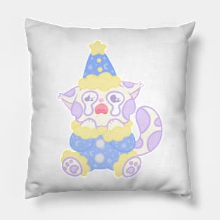 Crying starry cat clown Pillow