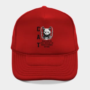 Cat's Courage: Motivational and Inspirational Quote Hat