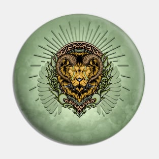 Awesome lion with horns Pin