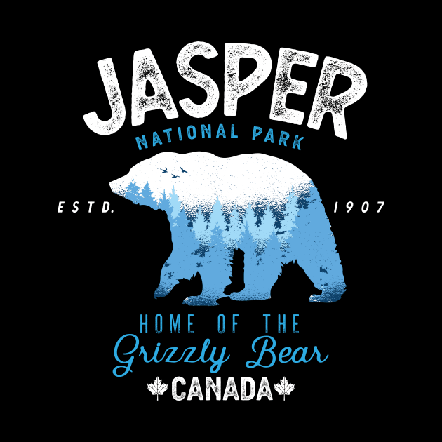 Jasper National Park Grizzly Bear Vintage Look by MarkusShirts