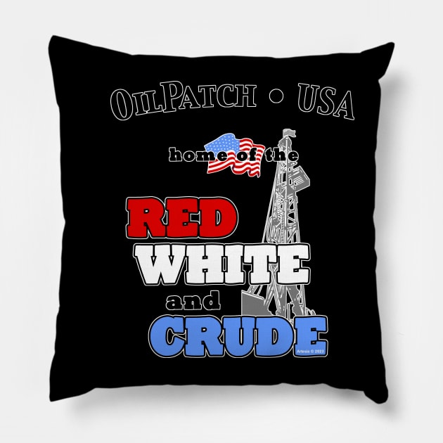 Oilpatch USA (front & back print) Pillow by jrolland