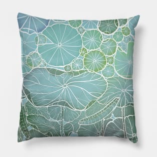 Water Lily Leafs Pillow