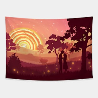 Valentine colorful landscape Tapestry