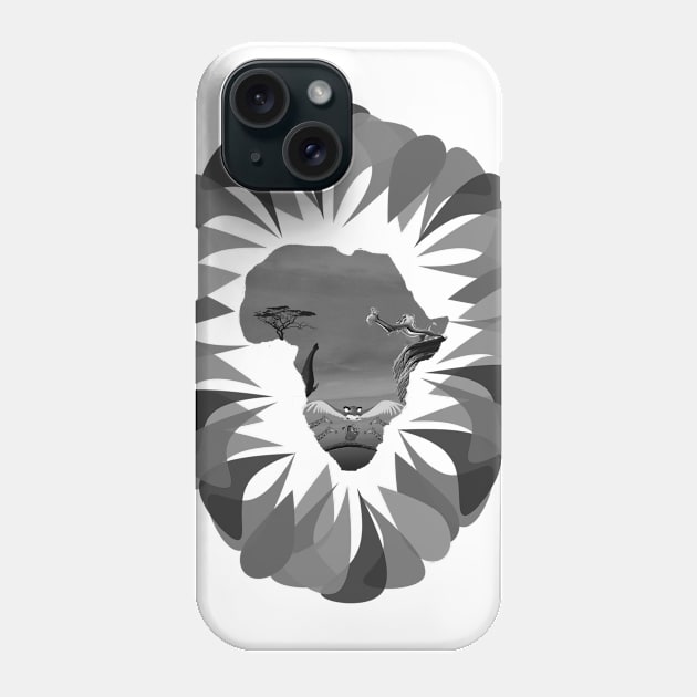 King of the Jungle (black and white) Phone Case by lannie