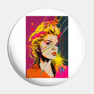 Modern woman in pop-art style portait Pin