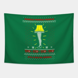 LEG LAMP TACKY CHRISTMAS SHIRT Tapestry