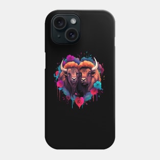 Bison Couple Valentine Phone Case