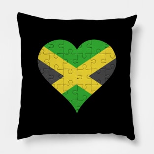 Jamaican Jigsaw Puzzle Heart Design - Gift for Jamaican With Jamaica Roots Pillow