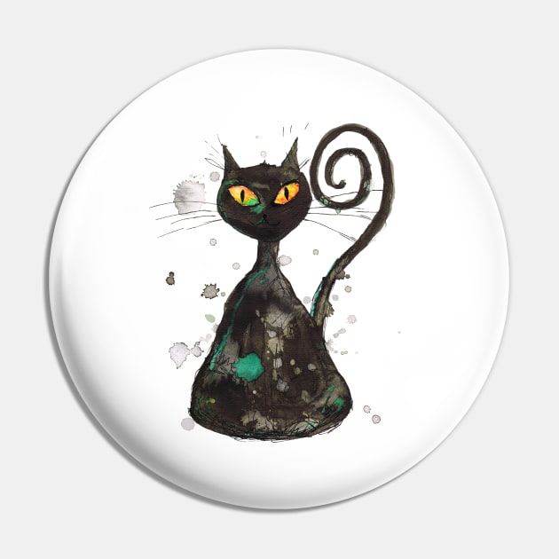 Black cunning cat Pin by Bwiselizzy