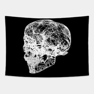 Skull Digital Wireframe Tapestry