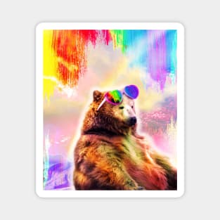 Rainbow Bear Wearing Love Heart Glasses Magnet