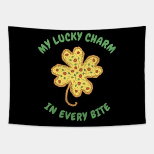 St. Patrick's Day Fast Food Shamrock Pizza Lucky Charm Tapestry