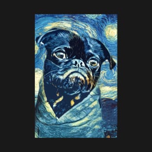 Pugs Van Gogh ✪ Starry Night Abstract Painting Art Style for PUG Lovers and owners T-Shirt