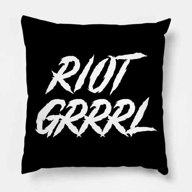 Riot Grrrl Pillow by Rike Mayer