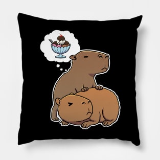 Capybara thinking about Ice Cream Pillow