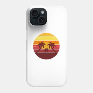 Retro Style Sunset Beach Palm Tree Phone Case