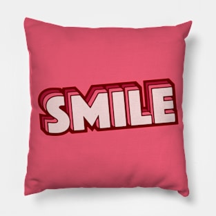 Retro Smile Word Art with Stripes Pillow