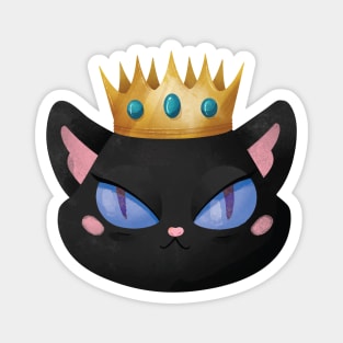 Black cat crown Magnet